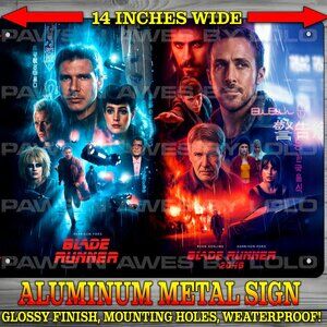 Blade Runner 1982 & 2049 Harrison Ford & Ryan Gosling Metal Sign Wall Art 11x14"